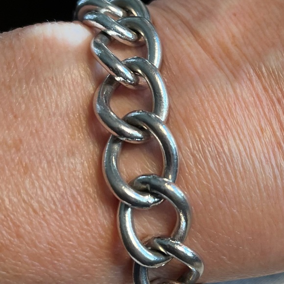 VINTAGE UNISEX STERLING SILVER CURB LINK BRACELET! - Picture 3 of 7